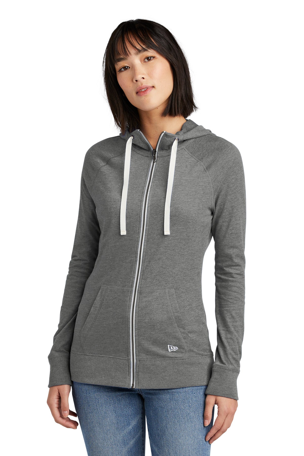 New Era ® Ladies Sueded Cotton Blend Full-Zip Hoodie. LNEA122